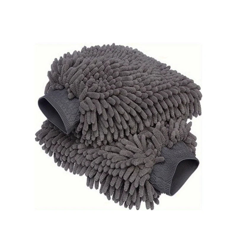 Guantes de lavado de coche de microfibra de chenilla, limpieza de arañazos, cuidado sin pelusa, manoplas suaves, plumero para vehículos de motor, accesorios para motor