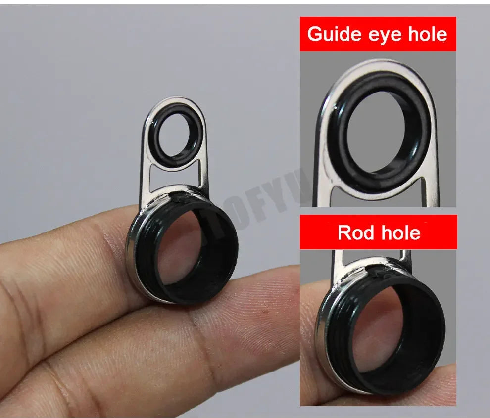 2mm-12mm tout ensemble diamètre roche canne à pêche Guides anneau réparation plusieurs tailles mer canne à pêche Guide anneaux rocky tige fil boucle