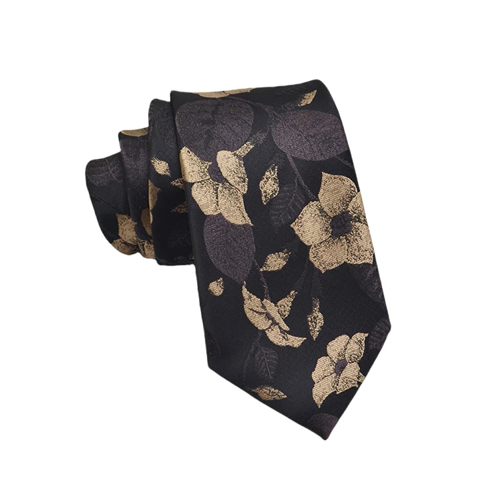 Corbata de jacquard de alta calidad para hombre, diseño floral de 8 cm, accesorios de corbata para uso diario, camisa, traje, corbata, regalos para fiestas de boda, corbata