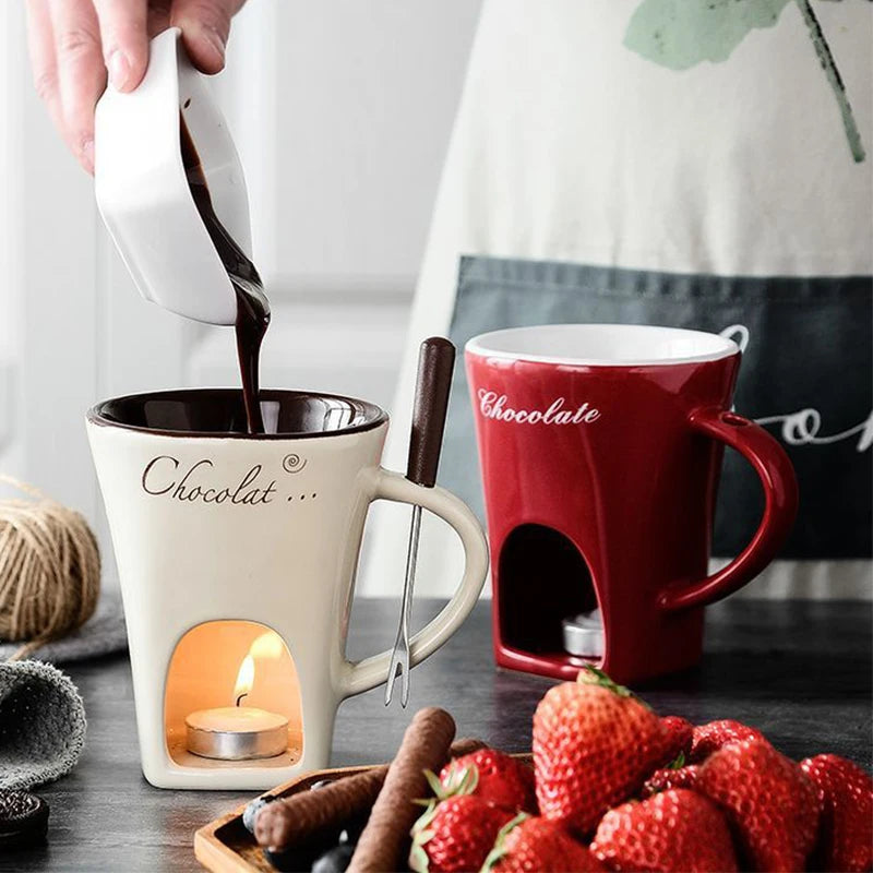 Tasse à Fondue au Chocolat 130ml — Bol Dégustation Dessert Original