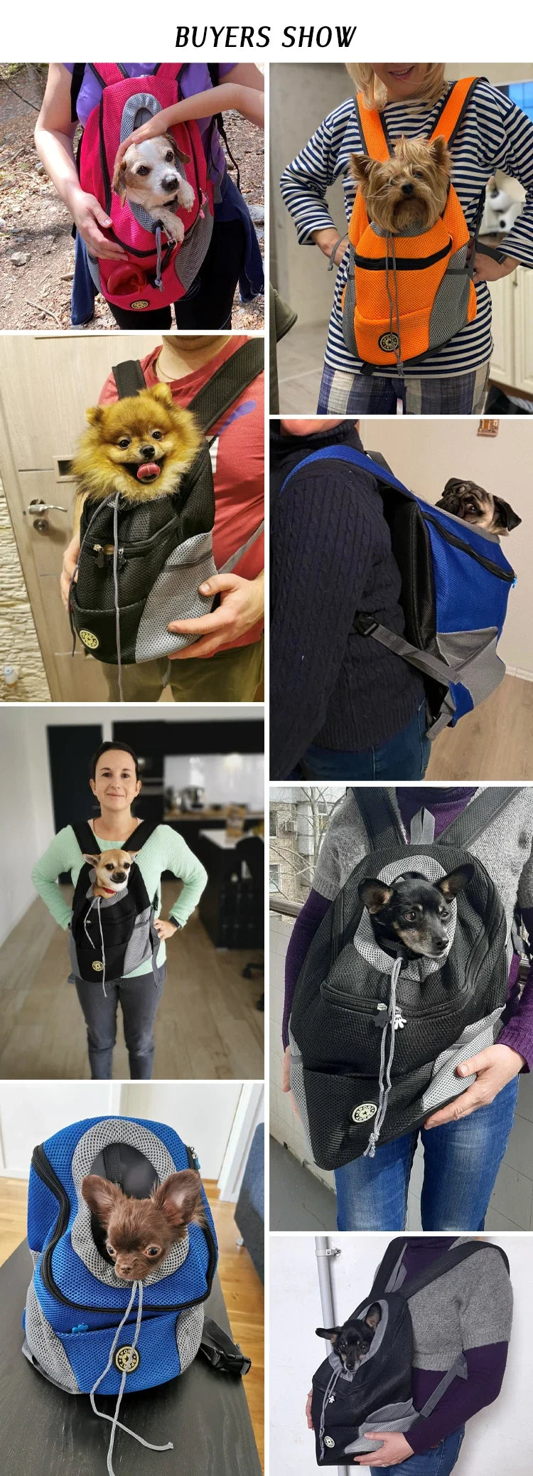 Nouveau chien animal de compagnie sac à dos transporteur sac de voyage avant Pack respirant réglable avec bandes réfléchissantes de sécurité pour la randonnée en plein air chats