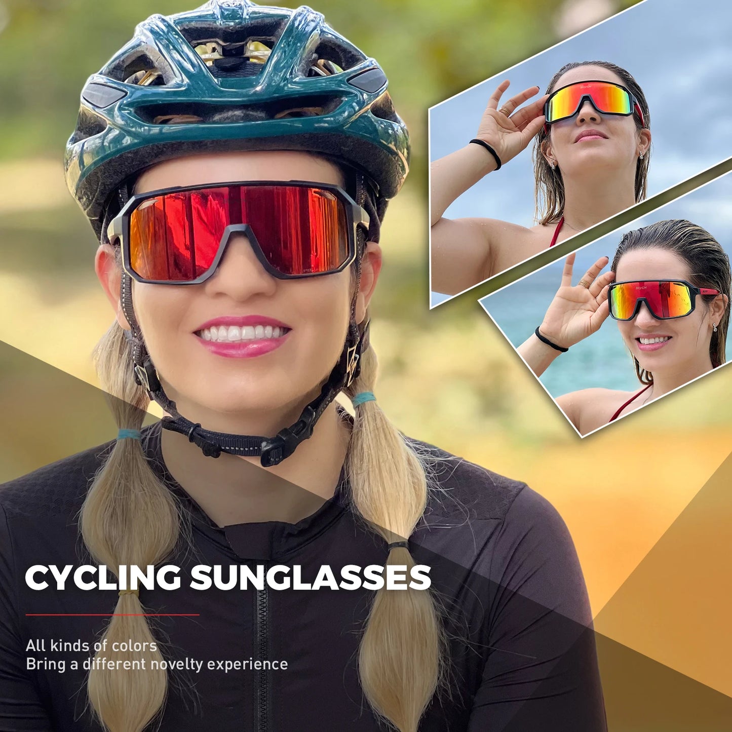 Lunettes Cyclisme VTT & Route UV400 — Conduite Sports Extérieur Homme Femme