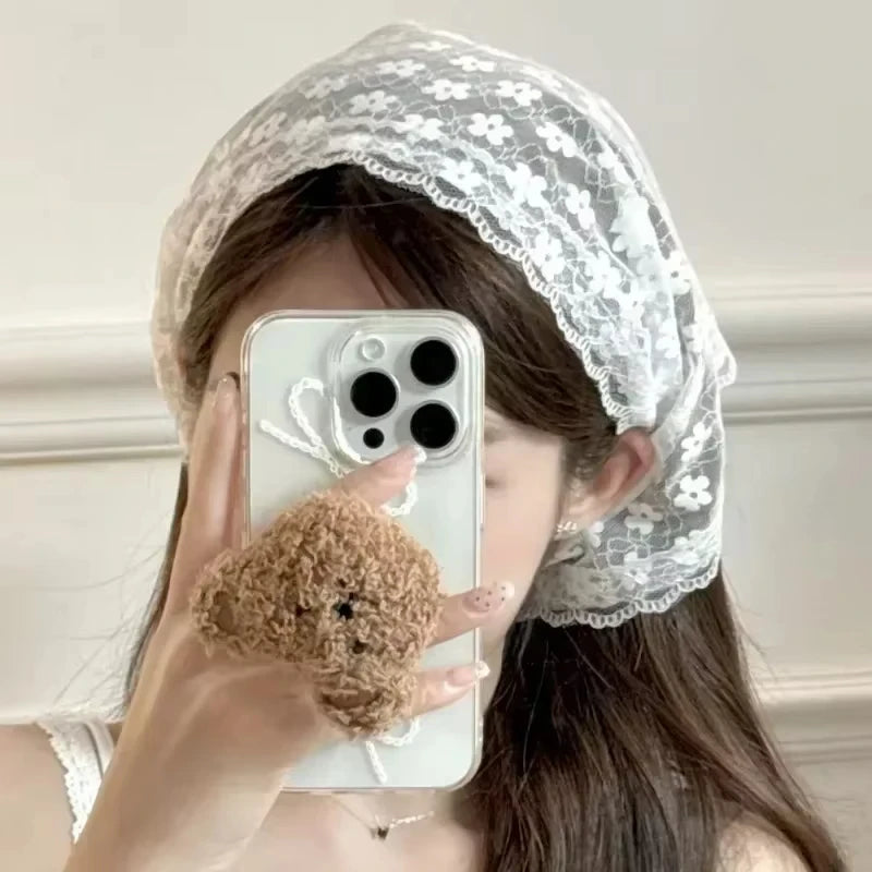 Jupe courte triangulaire 2 en 1, demi-jupe, rideau de fesses, tablier à garniture en dentelle, dentelle douce empilée, foulard de Style coréen pour femmes