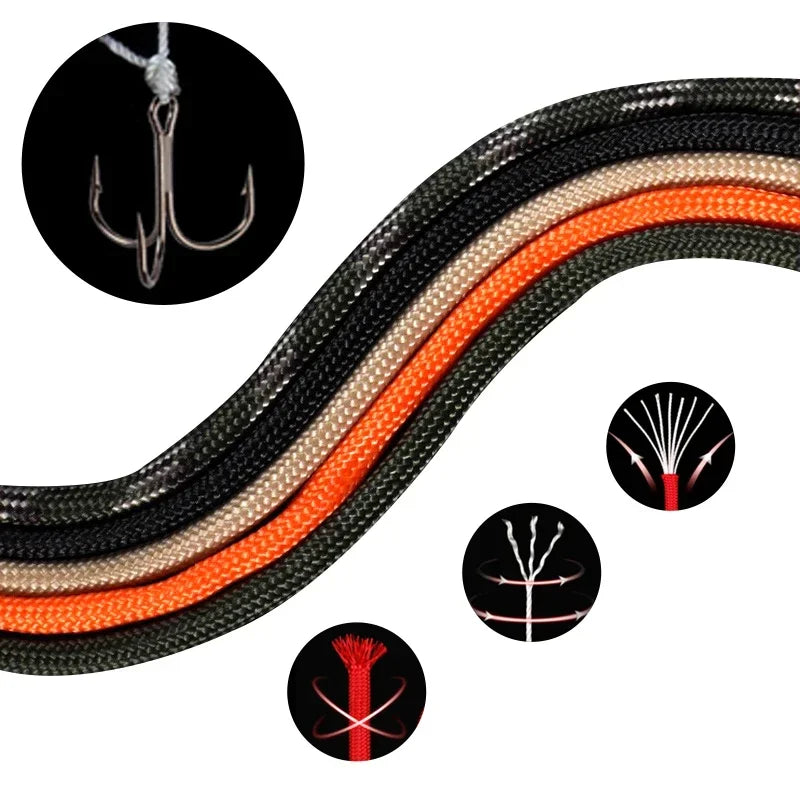 Corde paracorde 5/15/30m, 7 brins, 4mm, militaire tactique 550, cordon de Parachute, accessoires de Camping, ligne de Bracelet de survie en plein air, bricolage