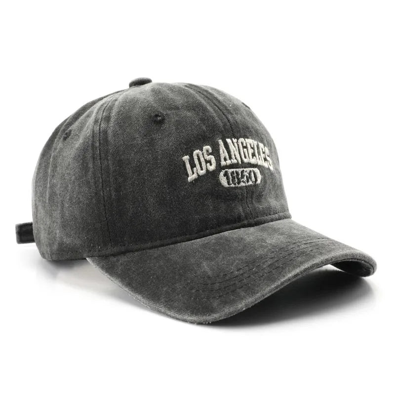 Men Women Embroidered Letter Baseball Cap Vintage Fashion Solid Adjustable Outdoor Sports Snapback Hat Distressed Gorras