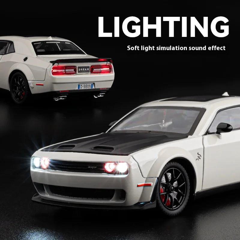 Modèle de muscle car américain 1:24 en alliage — son et lumière, cadeau d'anniversaire enfant