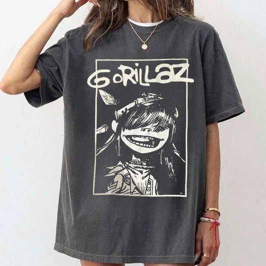 T-shirt groupe rock vintage Y2K — streetwear Harajuku, manches courtes, imprimé membres