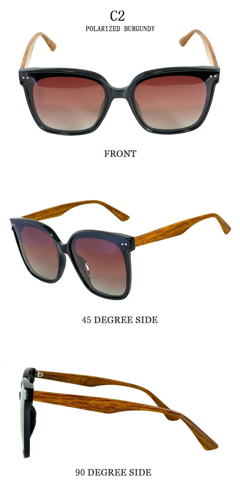 Lunettes de soleil polarisées œil de chat pour femmes — rétro, surdimensionné, carré, mode