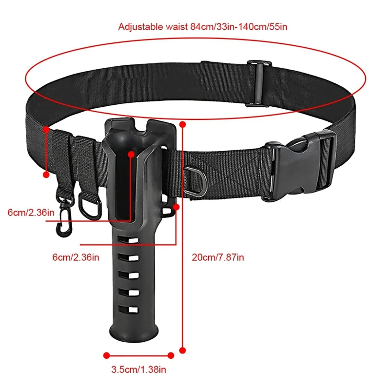 Ceinture de pataugeoire de pêche, support de canne à pêche réglable, ceinture de taille pour filature et coulée, accessoires d'équipement de pêche à la mouche