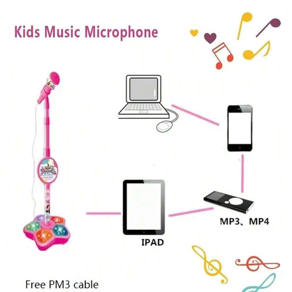 Jouet de support de microphone pour enfants, électronique de karaoké portable pour enfants, support de microphone de karaoké de fête durable, machine de karaoké pour enfants
