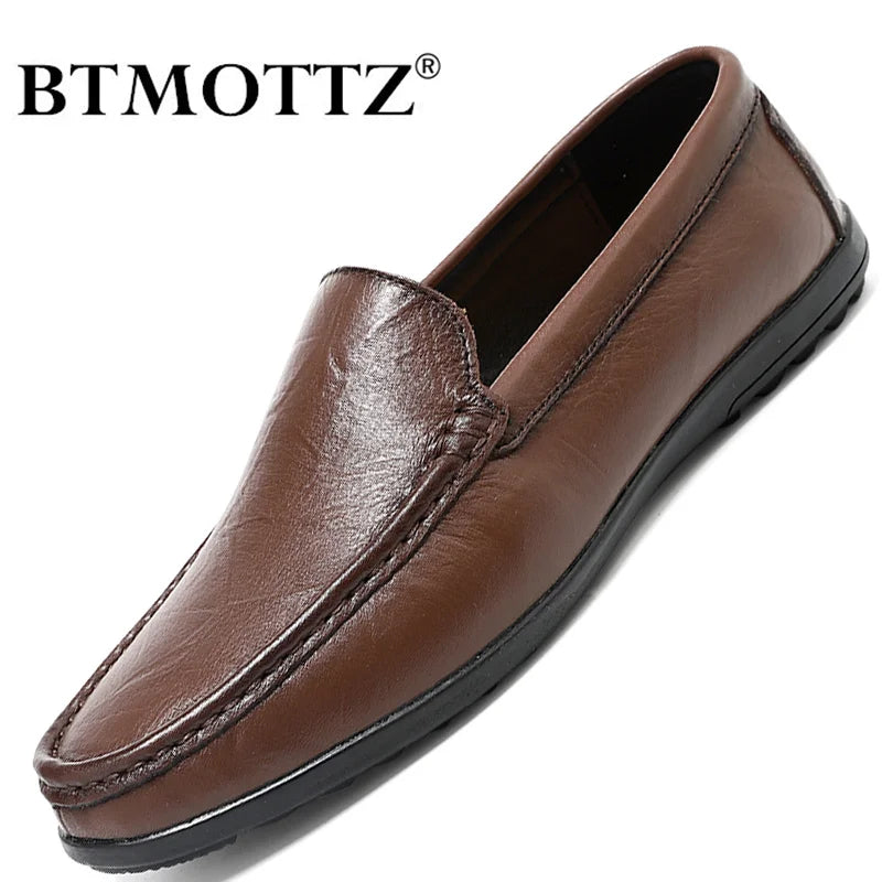 Mocassins Italiens en Cuir Véritable Homme — Élégance & Confort