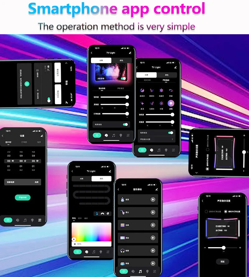 Bande lumineuse LED RGBIC pour téléviseur avec caméra, contrôle par application, synchronisation musicale, lumières intelligentes pour salle de jeu, éclairage ambiant 55-75 pouces