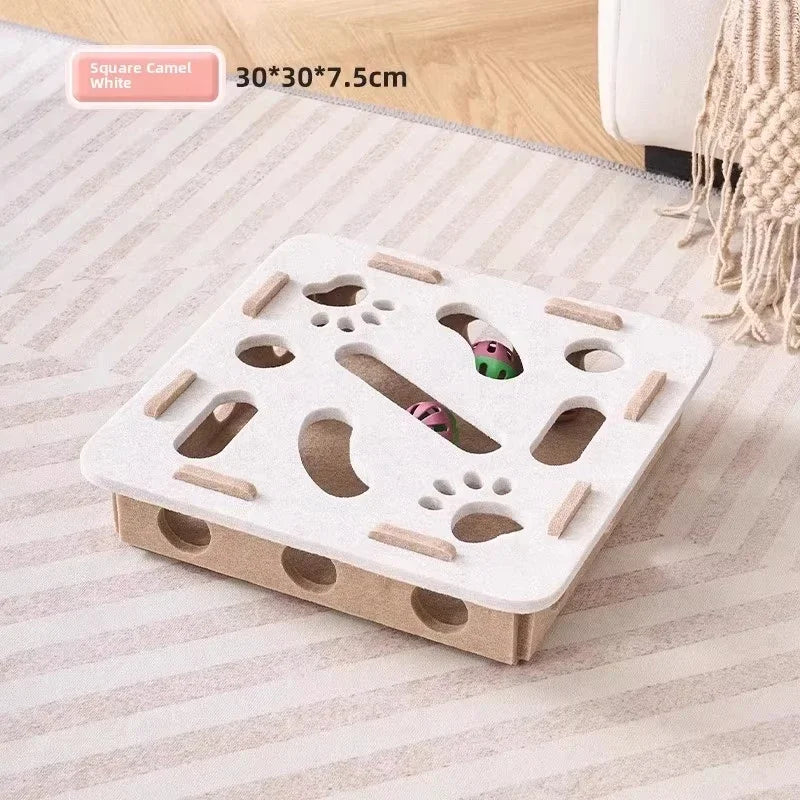 Jouet de Puzzle en feutre pour chat, boîte de Puzzle, jouet d'exercice avec balle, sport d'intérieur, divertissement, chasse, jouets pour chats d'intérieur
