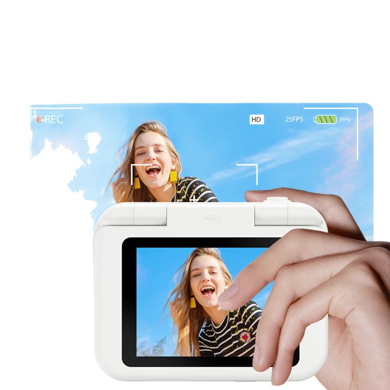 Caméra 4K HD 180° CCD portable compacte — vlog, selfie, idéale pour étudiants, cadeau