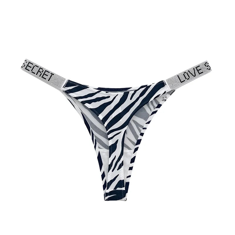 Culotte Taille Basse Strass & Diamants — String Sport Femme S-XL
