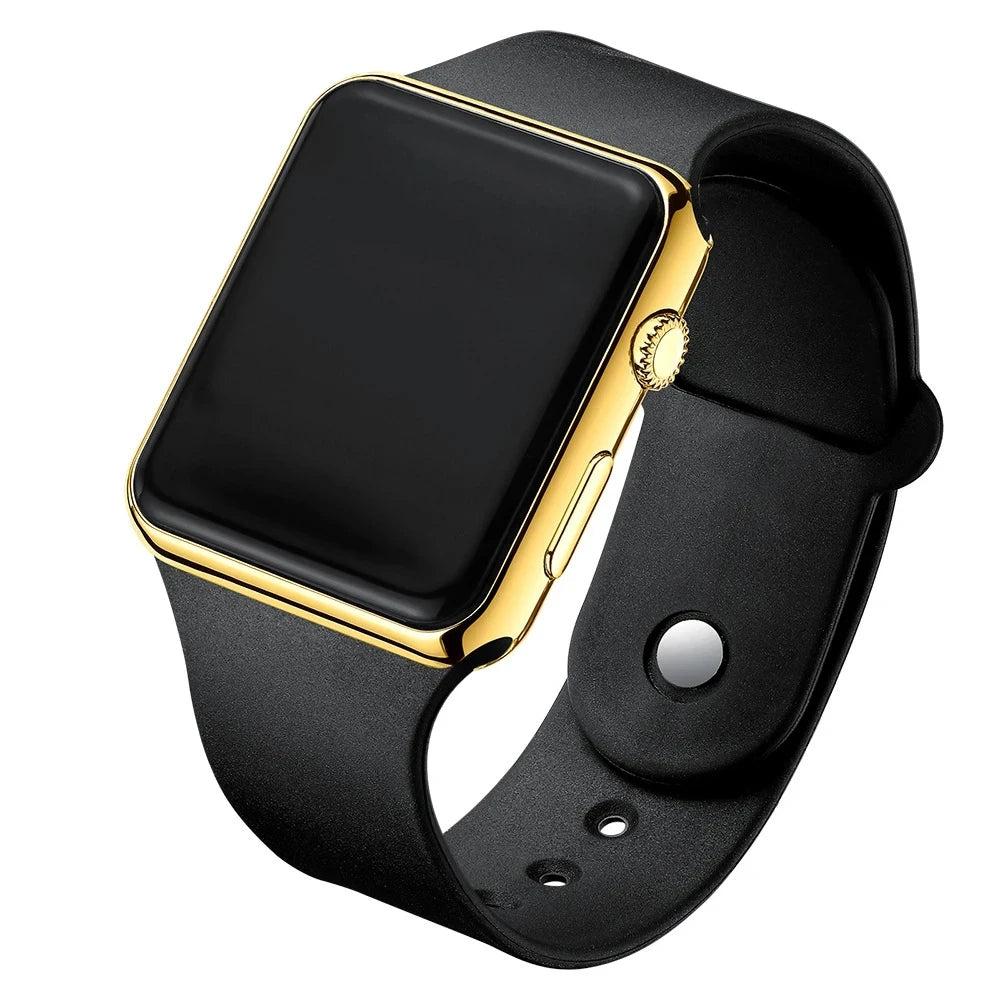 Reloj digital sencillo para hombres y mujeres, deportivo, de moda, electrónico, LED, correa de silicona negra, reloj de hombre informal, Reloj Hombre