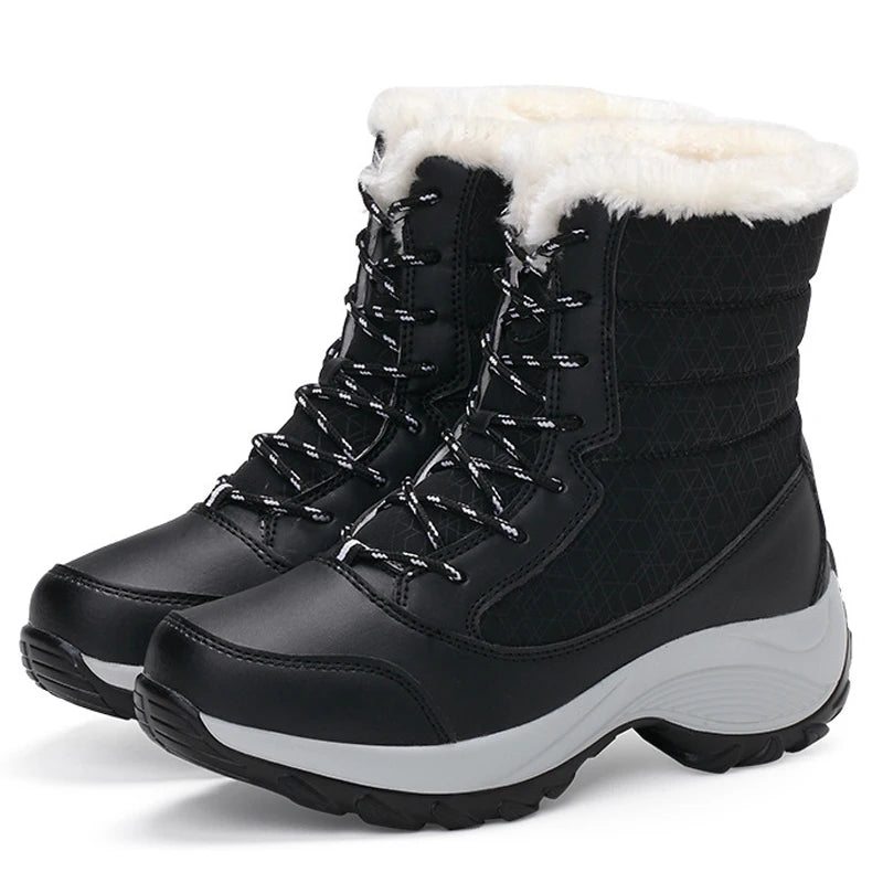 Bottes de Neige Femme à Plateforme Fourrées — Semelle Compensée Imperméable