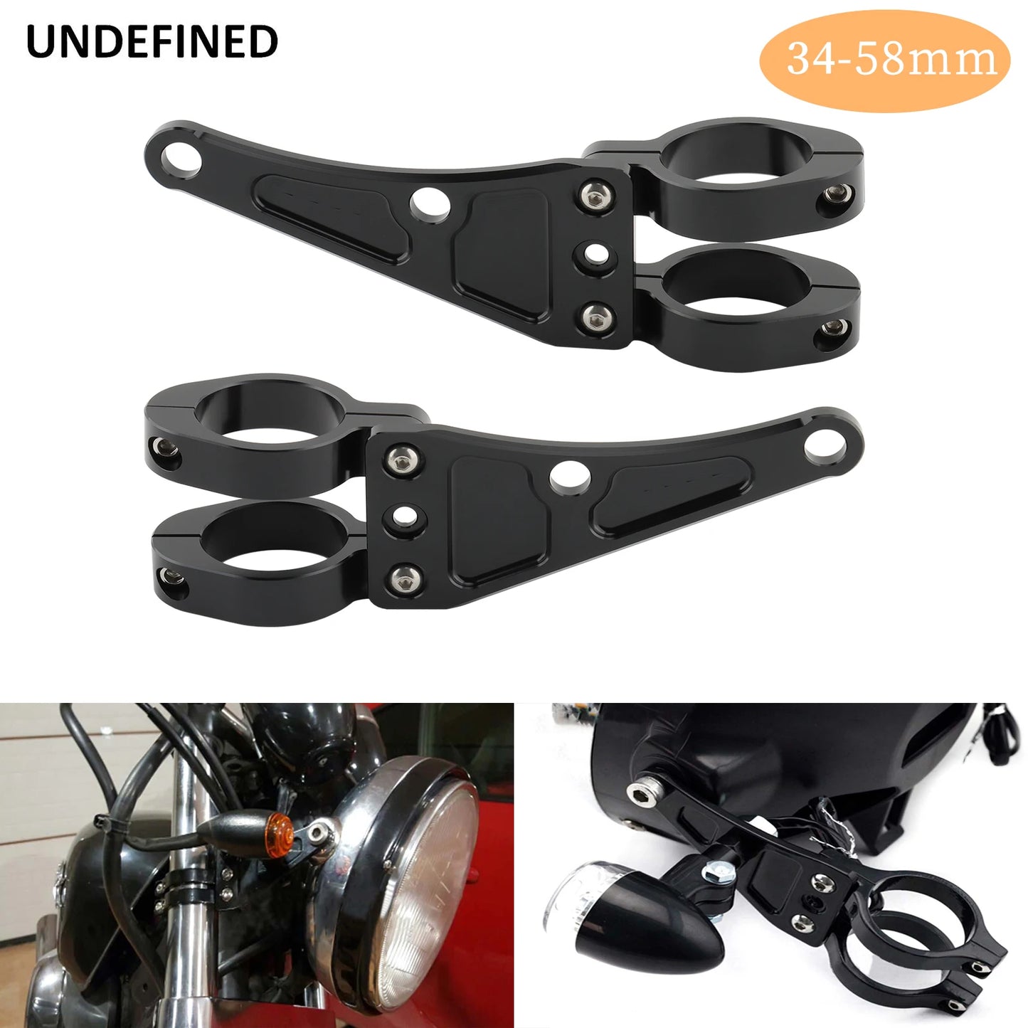 Abrazaderas de montaje para tubo de horquilla de motocicleta, soporte de luz para sauna, 33mm-58mm, 54mm, 49mm, 45mm, 41mm, 37mm, Bobber 73Universal