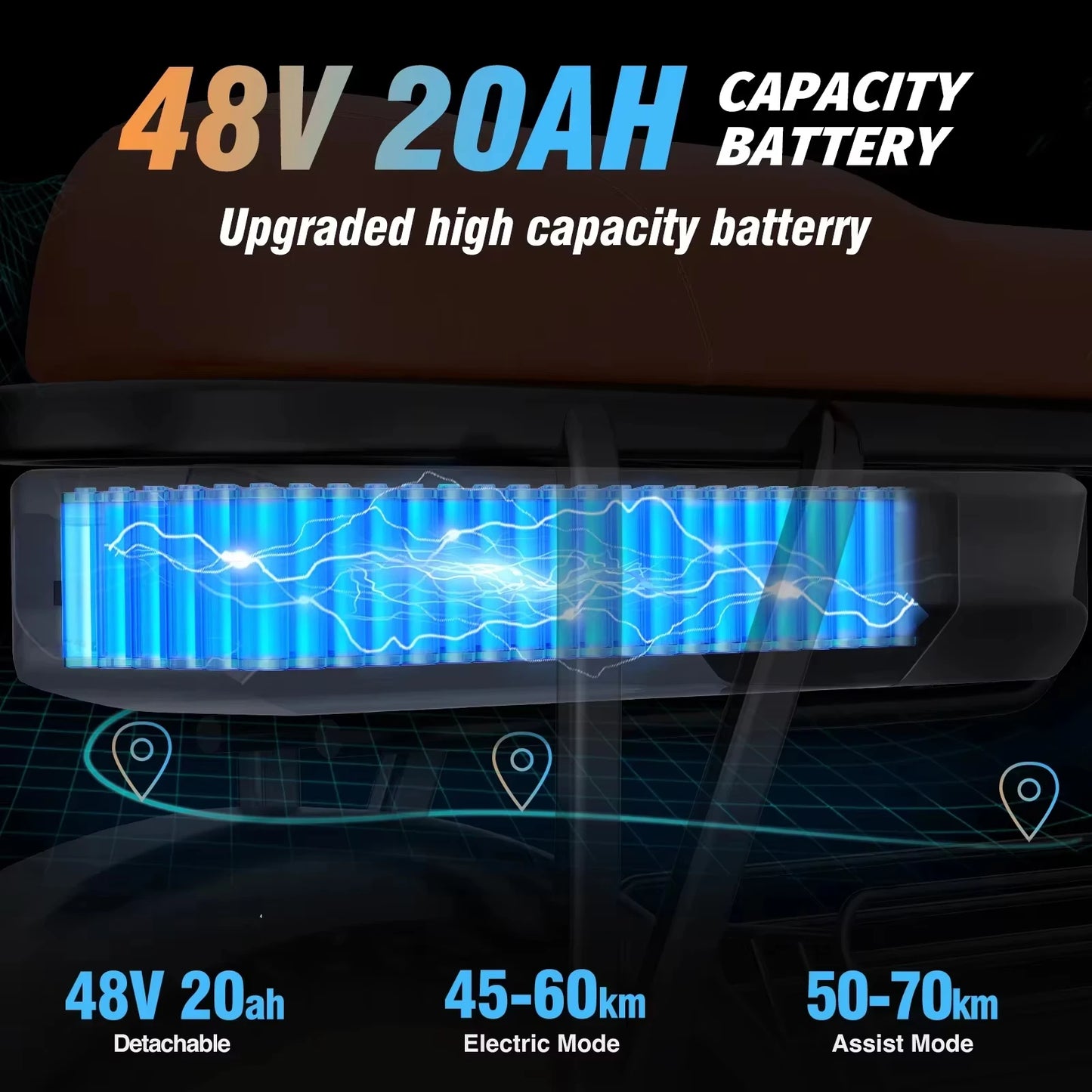 1000W 48V20AH Electric Battery Lithium All-Terrain Ebike Motorcycle 20*4.0 Fat Tire with Storage Box Electric Bicycle