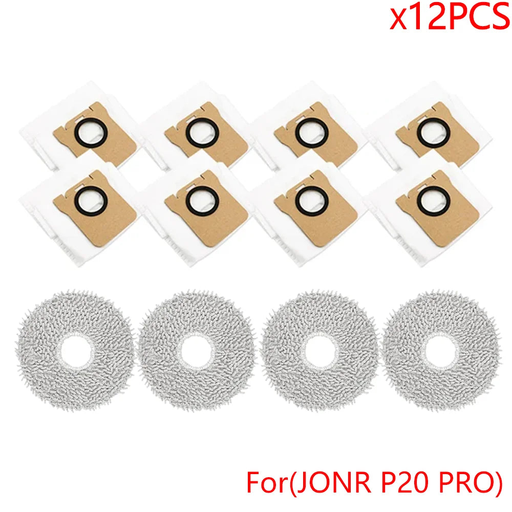 Accessoires pour aspirateur robot P20 PRO — brosse latérale, vadrouille, sac à poussière, microfibre