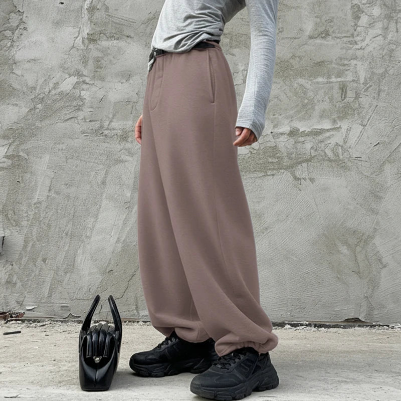 Pantalon ample streetwear pour hommes — couleur unie, taille élastique, jogger, décontracté, S-5XL