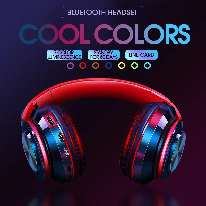 Auriculares de sauna Bluetooth plegables con micrófono, auriculares inalámbricos, estéreo, soporte para tarjeta TF, FM, Xiaomi, iPhone, teléfono Samsung