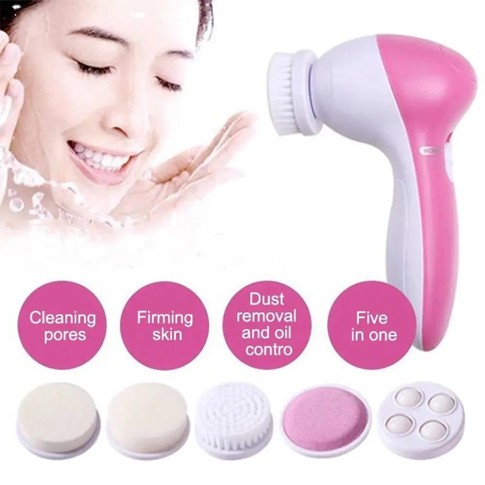 5-in-1 electric facial cleanser, face cleansing brush, washing machine, spa, skin care, massager, blackhead remover, facial cleansing tools