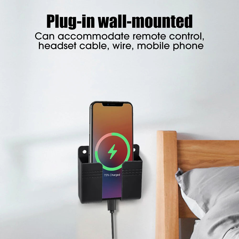 Boîte de rangement murale multifonction, 1 à 4 pièces, organisateur sans poinçon, télécommande TV, bricolage, prise de téléphone portable, support de charge