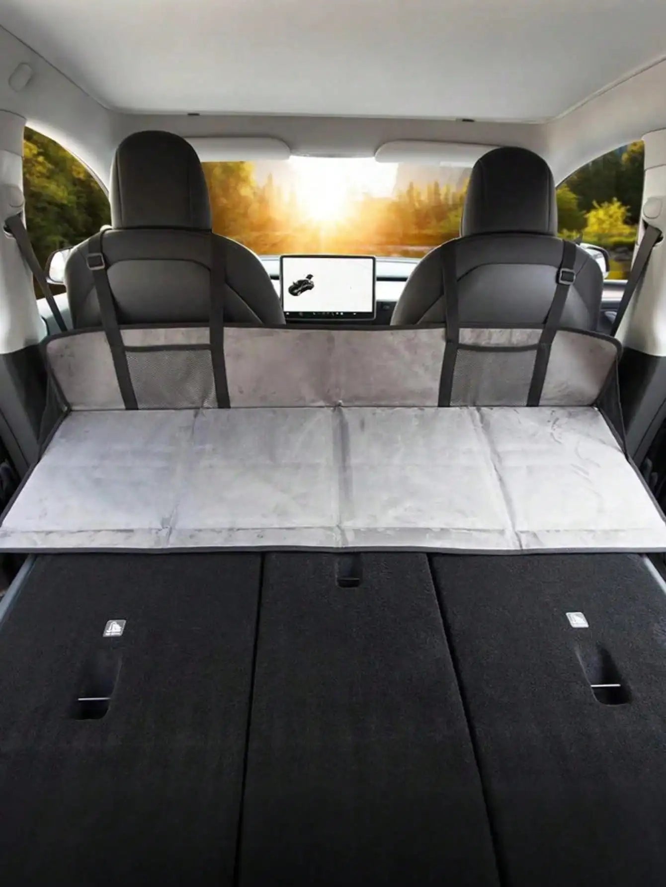 1 extension de lit de voiture – Idéal pour le camping, les voyages sur route et les voyages de nuit, matelas d'extension pliant.