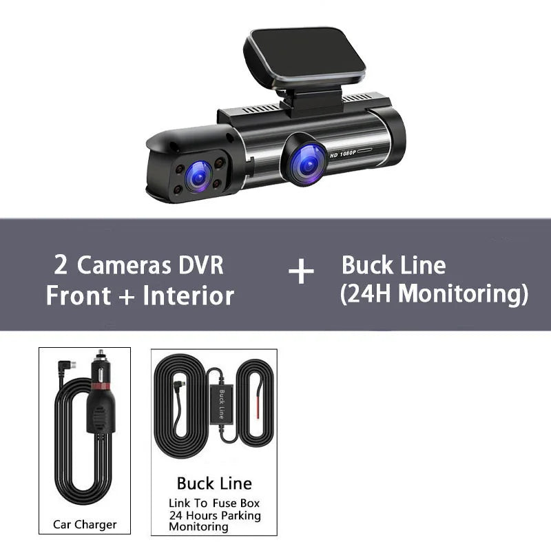 Dashcam HD 1080P Double Objectif Cabine — Mini DVR Boîte Noire Intérieur