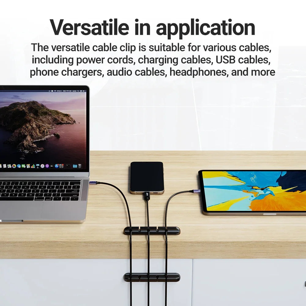 Clips en gros support de câble pour souris, organisateur de fil d'écouteur, organisateur de câble, enrouleur de câble USB en Silicone, gestion de bureau bien rangée