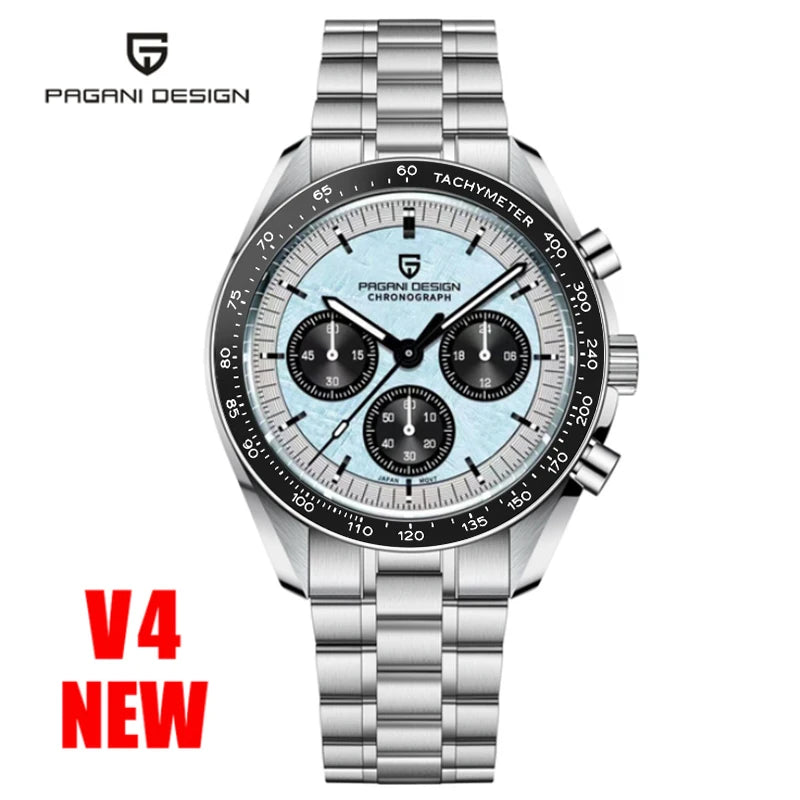 PAGANI DESIGN 2025 New Moon Watches for Men Luxury Quartz Watch Men Chronograph VK63 Men's Gifts AR Sapphire Mirror Luminous Clock