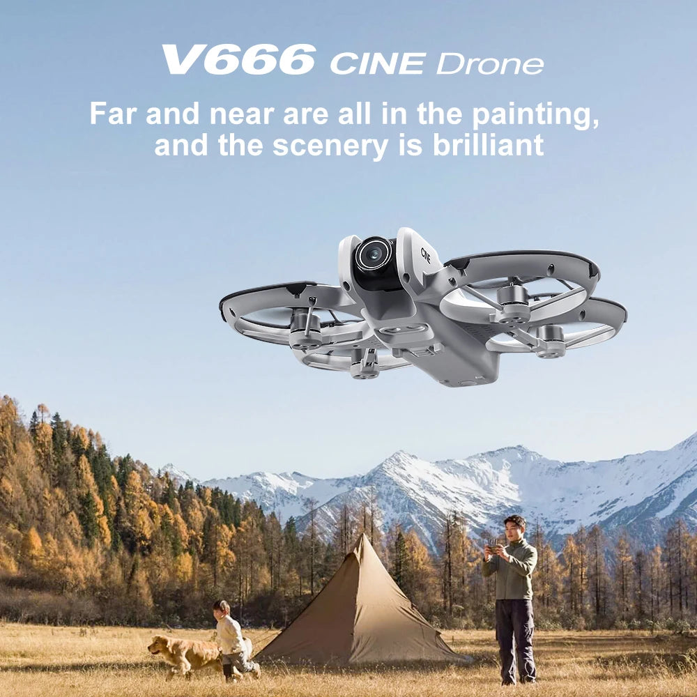 Mini dron profesional Lenovo V666 4K con doble cámara 8K, evitación inteligente de obstáculos, cuadricóptero sin escobillas, juguete RC para niños