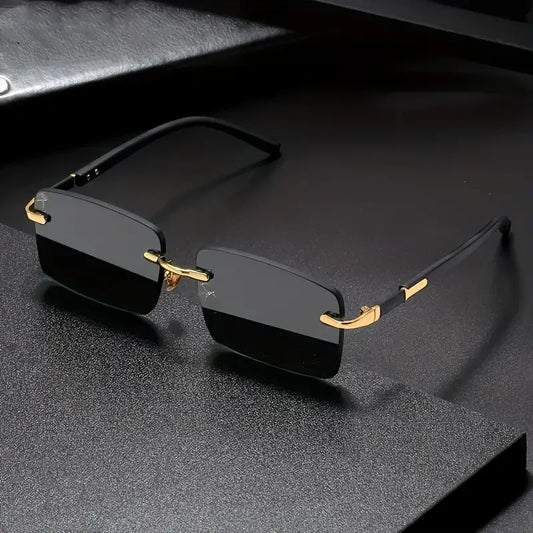 Lunettes de Soleil Carrées Sans Monture — Petites Voyage Été Mode Unisexe