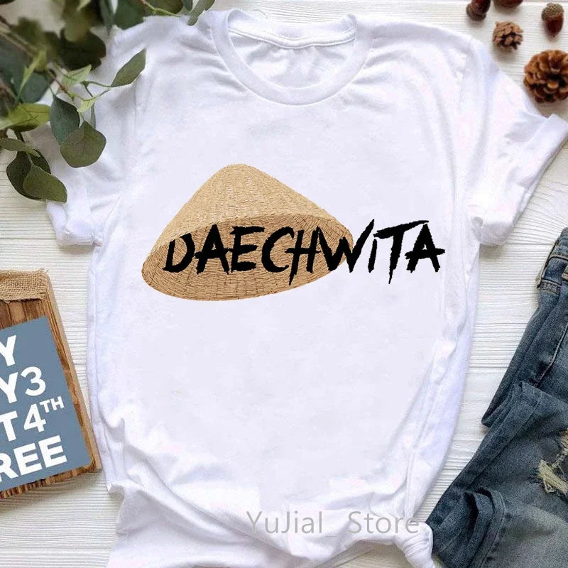 T-shirt graphique imprimé pour femmes — vêtements décontractés, mode, été, manches courtes
