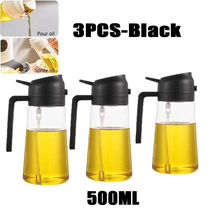 Bouteille de pulvérisation d'huile d'olive pour barbecue, pulvérisateur d'huile d'olive en plastique, bouteille vide, bouteille de vinaigre ou brosse à huile, 200/300/500ml