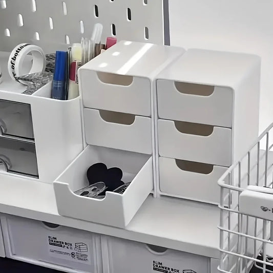 Organisateur Bureau Chic 3 Niveaux avec Tiroirs — Bijoux, Cosmétiques & Fournitures
