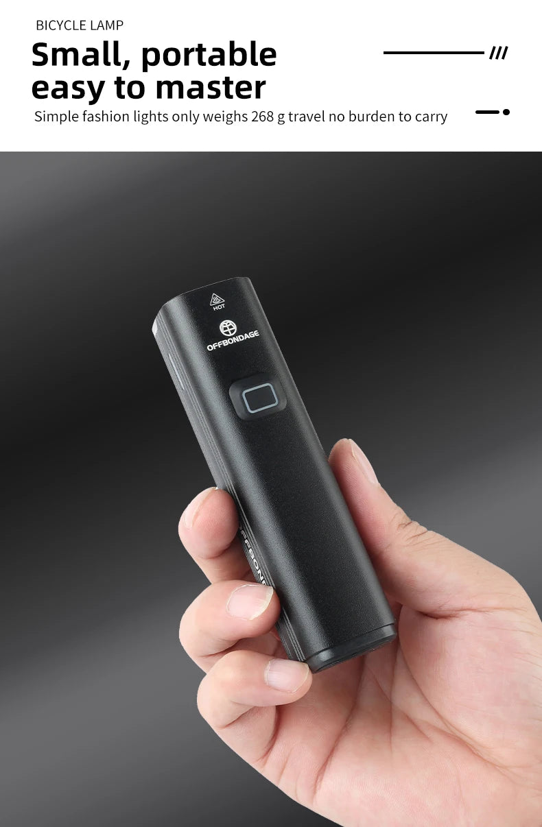 OFFBONDAGE Vélo Lumière 1000Lumen Vélo Phare Banque de Puissance Lampe de Poche Guidon USB Charge VTT Route Point culminant