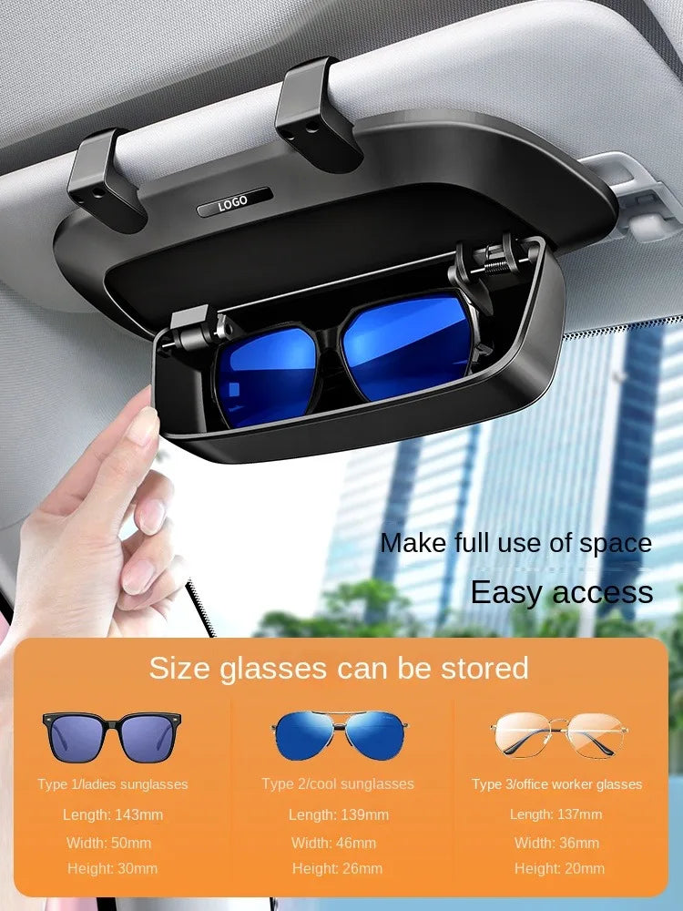 Étui à lunettes de voiture, pare-soleil, porte-lunettes de soleil de voiture multifonctionnel, clip à lunettes dans la voiture, boîte de rangement modifiée