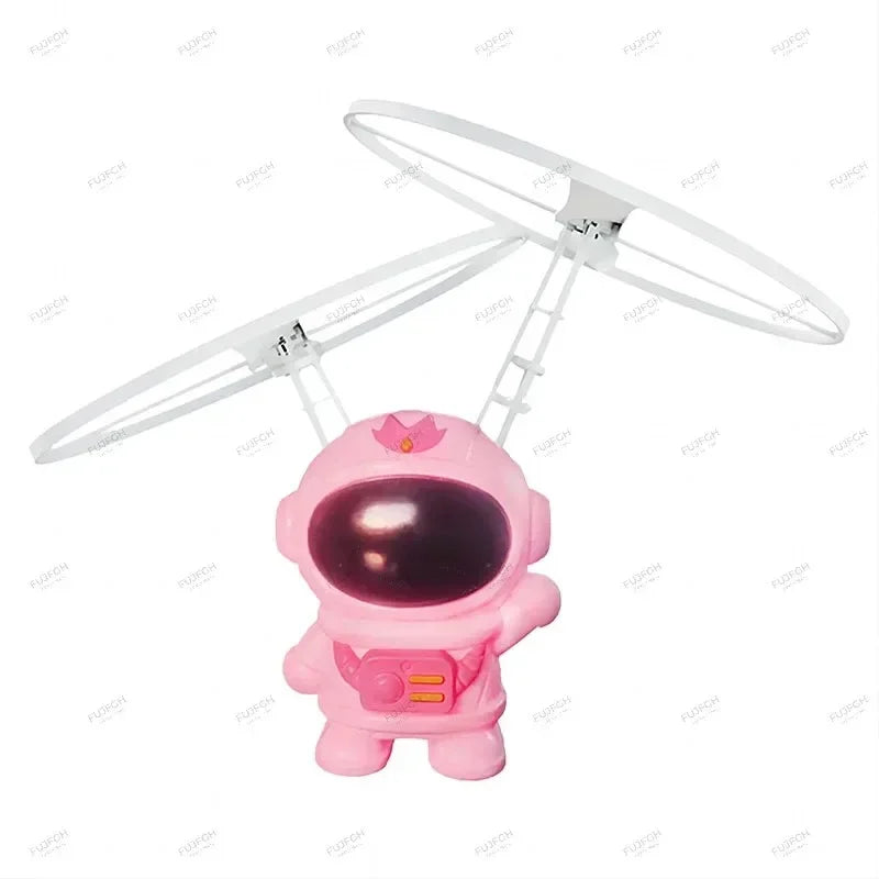Levitating Luminous Flying Robot, Astronaut Toy Plane, Interactive Hand-Controlled Drone with Lights, Outdoor Toys for Kids, Gift