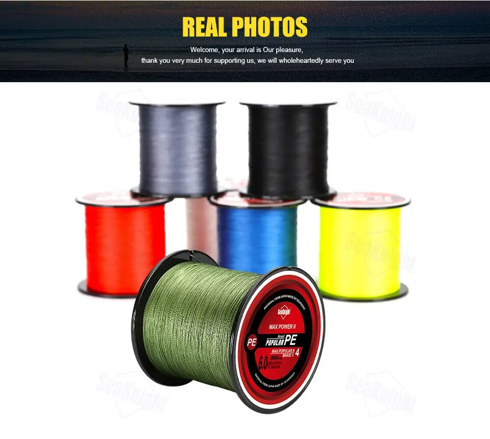SeaKnight TriPoseidon Série 4 Brins Multifilament Ligne De Pêche 300M PE Ligne Tressée Lisse Carpe Pêche 15lb 20lb 25lb 30lb