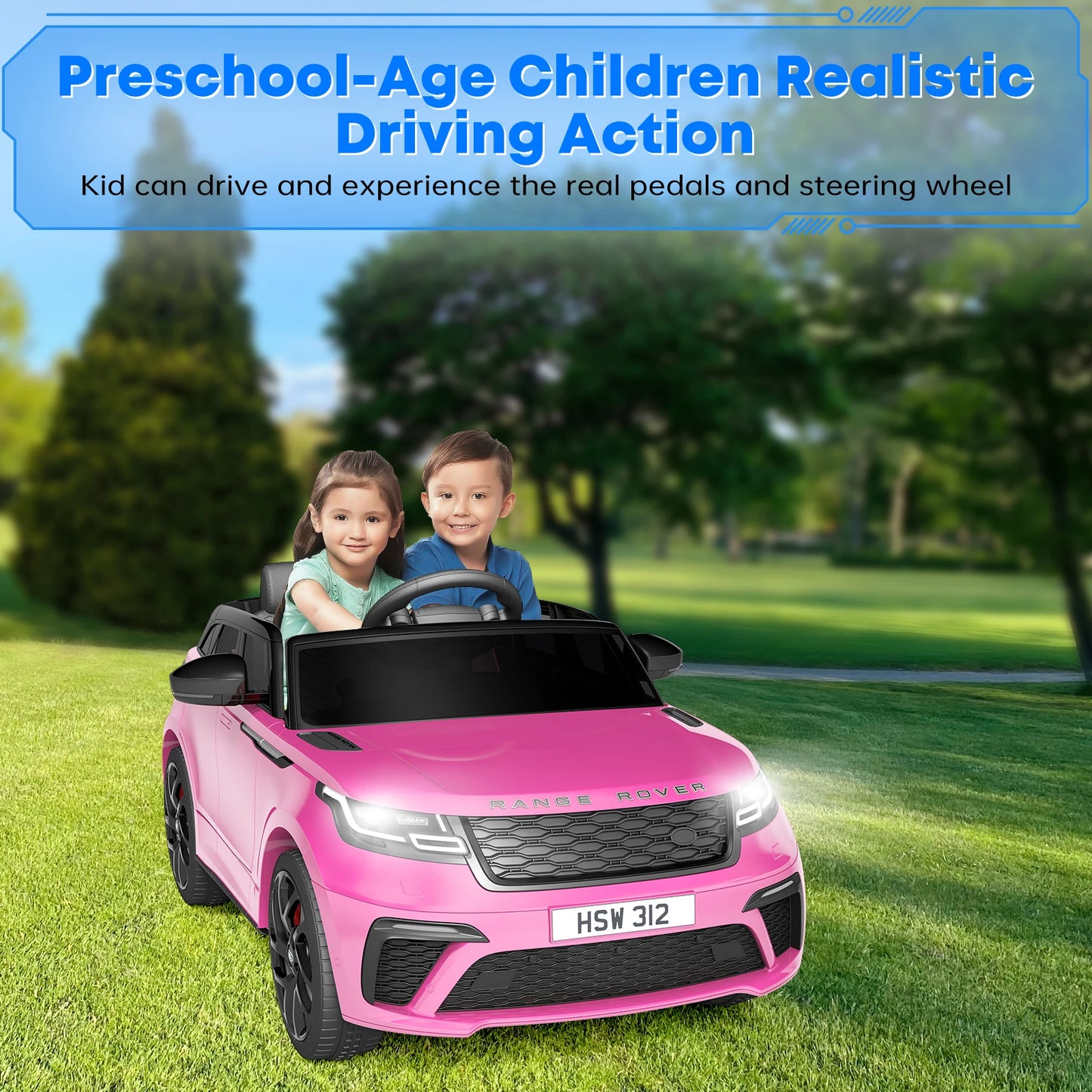 Coche eléctrico para niños, 4 a 8 años, 12V, control remoto para padres, reproductor de MP3, balanceo, nervio, nuevo