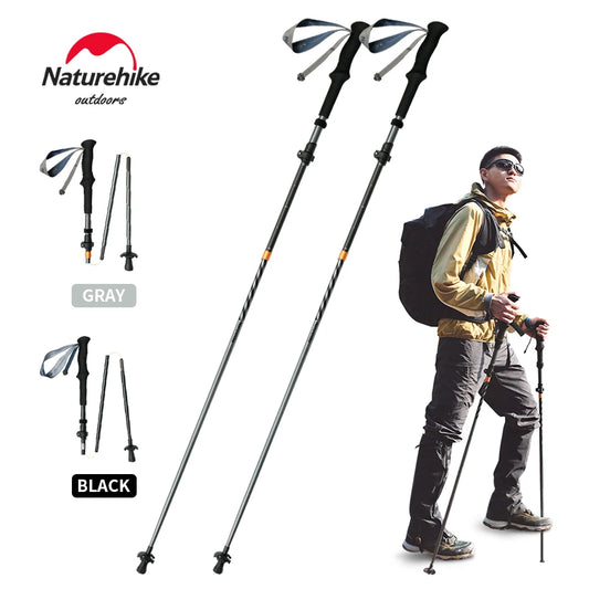 Naturehike bâtons de Trekking en Fiber de carbone 5 Sections bâtons d'escalade pliants portables randonnée en plein air bâtons de marche pliables