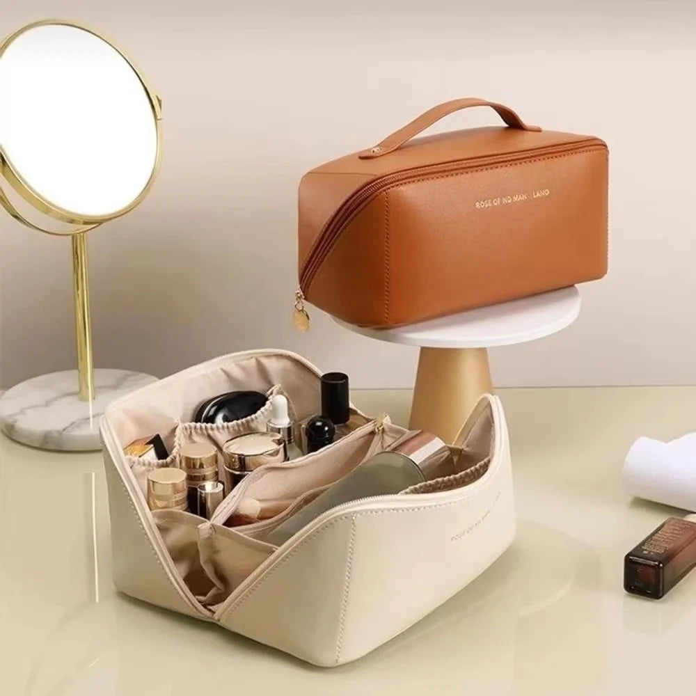 Portable Travel Cosmetic Storage Bag, Large Capacity Makeup Bag, Waterproof, Beauty and Skincare, Beauty Pillow, Toiletries Handbag