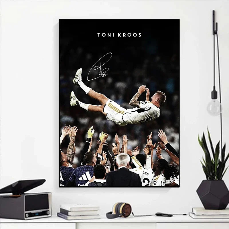 Affiche Toile Portrait Joueur de Football Style Moderne — Décoration Murale Salon