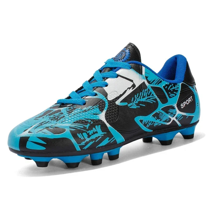qztzx Chaussures de Football FG Homme Cuir Verni Basses Ultra-légères — Professionnel, Gazon EU 31–48