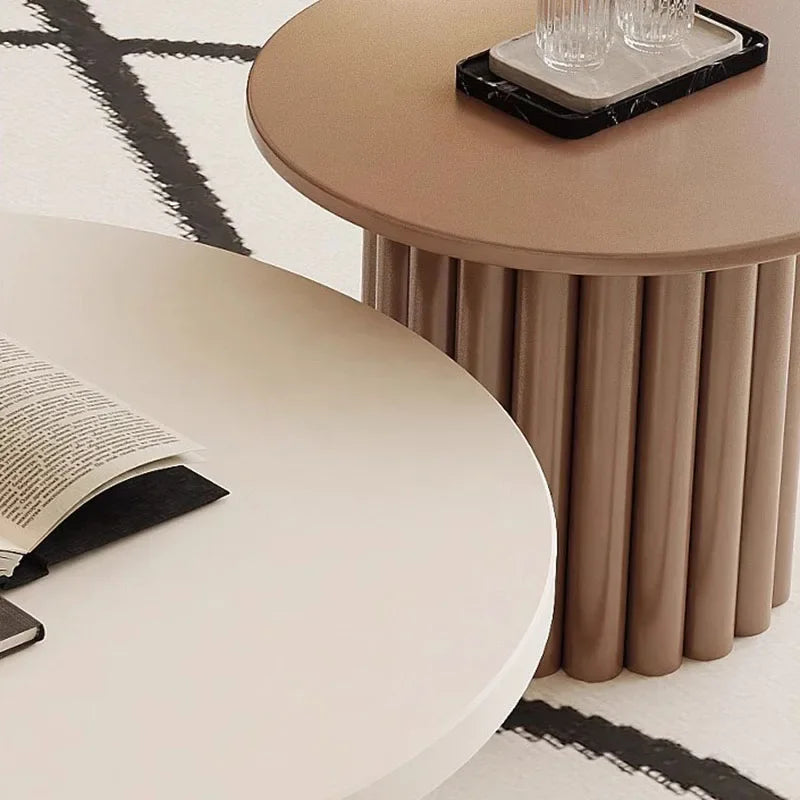 Minimalist Aesthetic White Wooden Round Side Table, Small Simple Coffee Table, Modern Design, Auxiliary Home Furniture