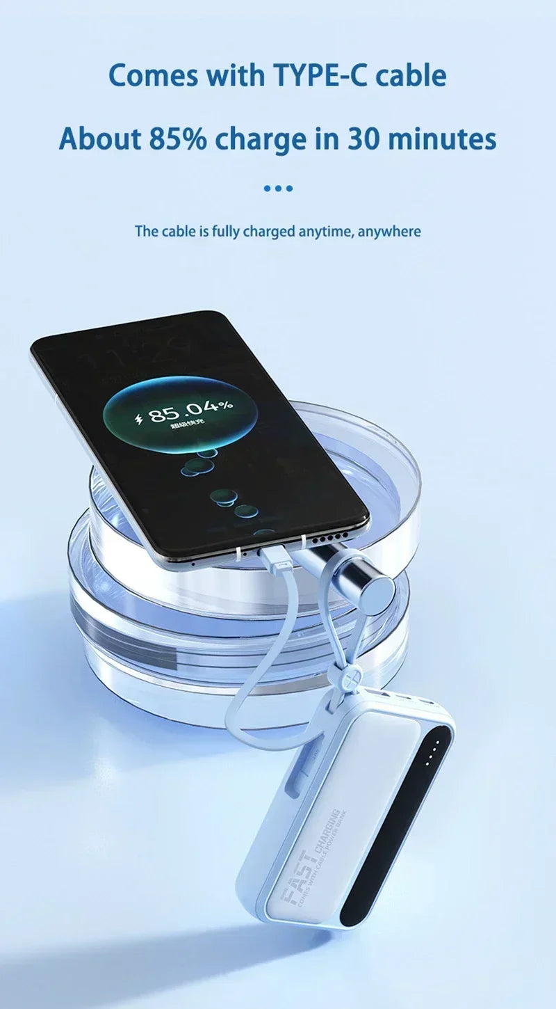 Banque d'alimentation VIVO 500000mAh, grande capacité, charge ultra-rapide, batterie externe portable, 4 câbles intégrés pour tous les téléphones