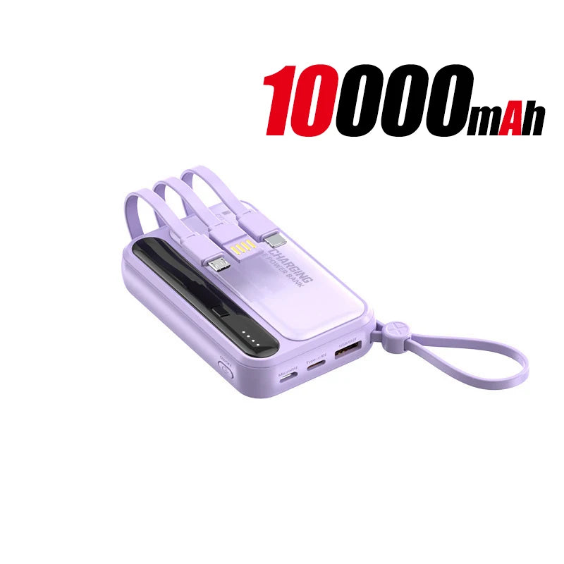 Power Bank 120W grande capacité — 4 câbles intégrés, affichage numérique intelligent, portable