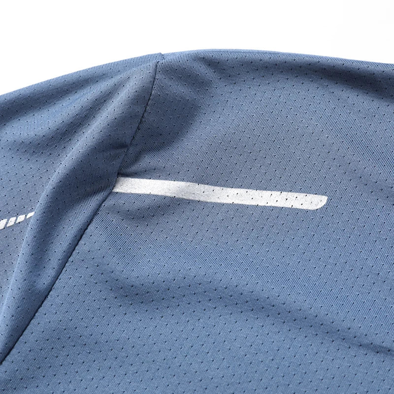 CHRLCK Hombres Correr Secado rápido Transpirable Senderismo Pesca Camisetas Elástico suave Deportes al aire libre Camiseta de manga corta Verano
